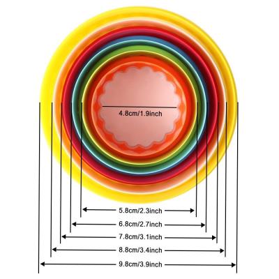 China Round Cookie Cutter Set Multi-size Fondant Cutter Two-sided Biscuit Fruit Cutter Multi-color Plastic Durable Sandwich for sale