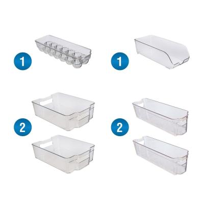 China 6 Piece Refrigerator and Freezer Stackable Storage Organizer Bins with Handles for sale