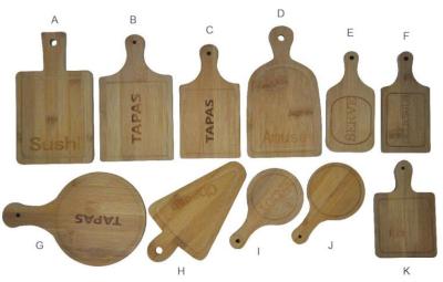 China Cheap high quality different shapes Eco-Friendly Bamboo cutting /Cheese Board with Handle for sale