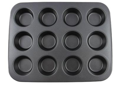 China Carbon Steel Non stick bakeware 12 cups muffin pan cake mould cupcake for sale