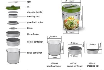 China FBT121903 for wholesales 9 in 1 super worth salad bowl set for sale