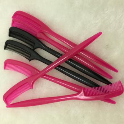 China Soft Soft Texture Double Sided Portable Cosmetic Smooth Comb Grooming Soft Edge Eyebrow Tamer Brush for sale