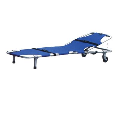 China Folding Portable Aluminum Alloy Aluminum Alloy Medical Ambulance Use Stretcher With Wheels en venta