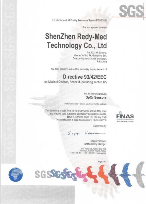 CE - Shenzhen Redy-Med Technology Co., Ltd.