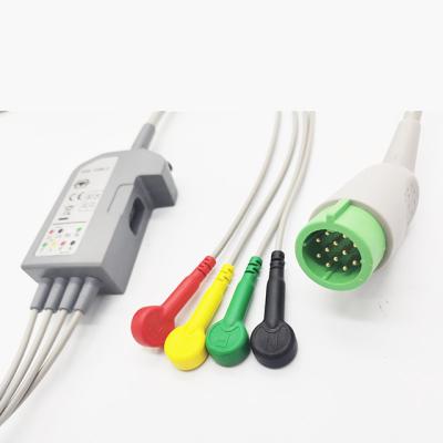 China For ECG equipment integrated cable for ecg monitoring, new product, DND ECG cable and wires, snap, AHA, for sale