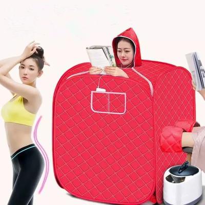 China Mini Steam Portable Sauna Room Spa Weight Loss Computer Control Panel Red Home Embedded Health Sauna Room for sale