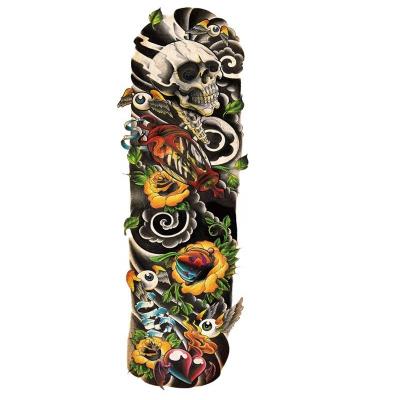 China Extended Arm Halloween Water Transfer Stylish Skull Temporary Tattoo Stickers for sale