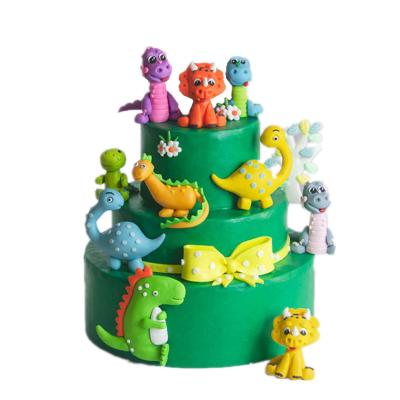 China Polymer Clay Kids Toy Polymer Clay Dino Cartoon Anime Birthday Decor Stock Number Dinosaur Animal Cake Topper for sale