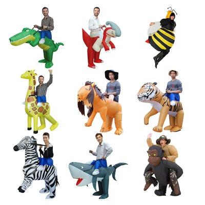 China Polyester Kids Carnival Halloween Mascot Dinosaur Animal Costume Adult Toy Party Air Blow Up Costume Wholesale for sale