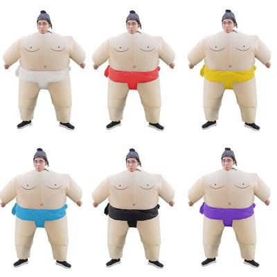 China Polyester Party Toys Kids Gift Adult Funny Fat Inflation Air Halloween Sumo Inflatable Costume for sale