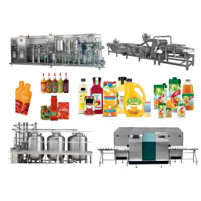 Chine Ligne de production de boissons à base de fruits, série complète de nettoyage, jus et mélange, ligne de production SUS304 à vendre