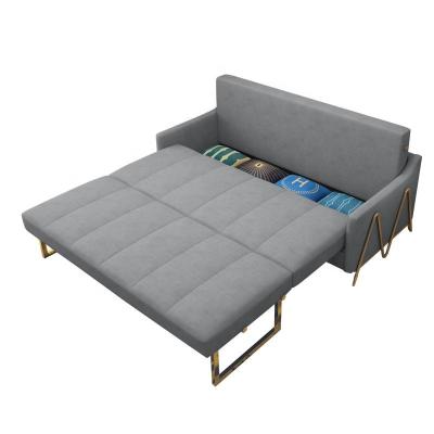 China Folding Convertible Sectional Sofa Bed Fabric Couch Sofa Set Practical Living Room Furniture I shape sofa for sale