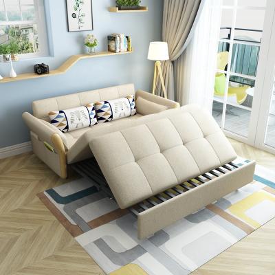 China Modern Portable Folding Sofa Bed Living Room Furniture Convertible Sofa Bed Solid Wood Frame Sofa Three Seat Sofa Cum for sale