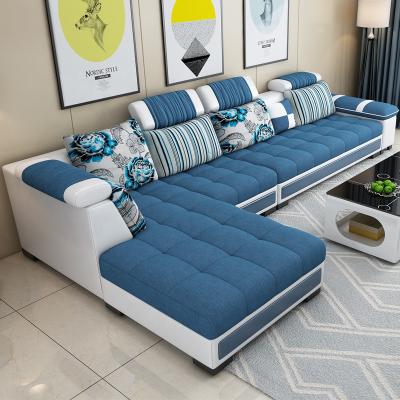 China Home Furniture Extended Sofa Set Fabric Leather Unique Best Quality Sofa Customized Soft Sleeper Sectional Sofa for sale