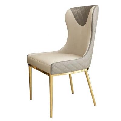 China Modern Stainless Steel Dining Chair Modern Leather Chair For Banquet Hall Upholstered Sillas De Dise for sale