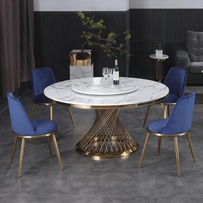 China Dining Set Round Marble Dining Table Set Durable Hotel Furniture Round Dining Table And Chairs Home for sale