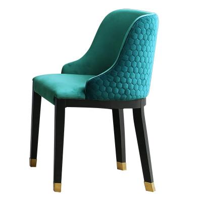 China Dining Chair Solid Wood Dining Chair Restaurant Hotel Velvet Fabric Chairs Nordic Style Home Furniture for sale