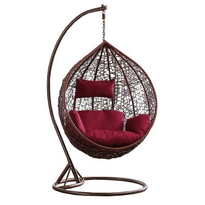 China Modern High Quality Water Drop Shaped Swing Chair Garden Balcony Wicker Hanging Chairs for sale