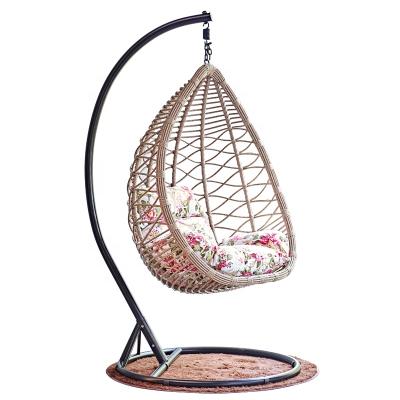 China Modern Outdoor And Indoor Rattan Leisure Swing Chairs Single Patio Hanging Chair for sale