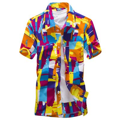 China Factory Price Cotton Breathable Colorful Men Printed Beer Casual Shirts Short Sleeve Summer for sale