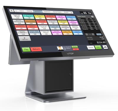 China Stainless Steel Touch Screen Dual Core POS System Terminal Cash Register with MSR Card Reader for sale