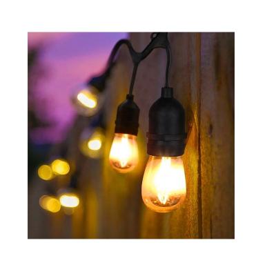 China 48FT Hottest Outdoor Plastic Solar String Lights 48ft S14 G40 New Year Holiday Lighting Garden String Lights for sale