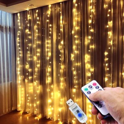 China Decoration 3m Led Curtain Garland On The Window Usb String Lights Fairy Scallop Remote Control Christmas New Year Decorations For Home Room for sale