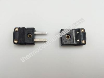 China Black Type J Mini Thermoplastic Thermocouple Connectors Male And Female for sale