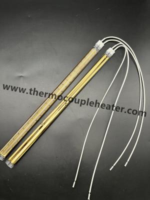 China Lámpara de halógeno reflector de oro de tubo gemelo de tubo de cuarzo calefactor infrarrojo en venta