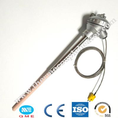 China Pt10rh Pt Type Thermocouple Rtd 1600 Degree 12 - 480v Thread Connection for sale