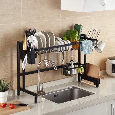 China Mfr 201 Stainless Steel Stocked Black Customize Expandable Dish Drying Rack Organizer Shelf for sale