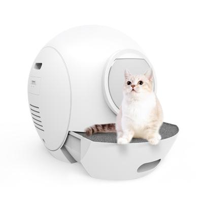 China POP viable DUCK Luxury Enclosed Portable Auto Cat Litter Toilet Smart Self cleaner Cat Litter Box for Wi-Fi supported electric cleaner for sale