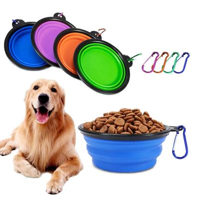 China POP DUCK Silicone Portable Foldable 2-in-1 Water Viable Bowl Collapsible Dog Bowl For Travel Walking Hiking for sale