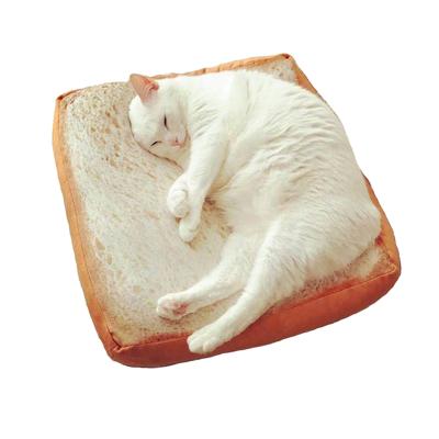 China POP DUCK Square Soft Viable Mat Cat Toast Sliced ​​Bread Cushion Anime Toast Pet Bed Pillow Plush Peripheral Toy for sale