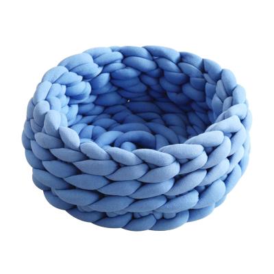 China POP DUCK Pet Beds Cotton Rope Breathable Dog Nest Bed Pet Baskets Dog Woven Pet Bed for sale