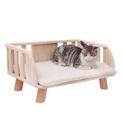 China Travel POP DUCK Pet Sofa Wooden Surface Sleep Waterproof Washable Sponge Raised Dog Bed for sale