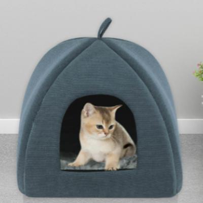 China Luxury Dog Cat Tents House Bed Cat Bed Cave Shape Pet Cat Beds Accessories POP DUCK Wholesale Soft Tent Folding Travel for sale