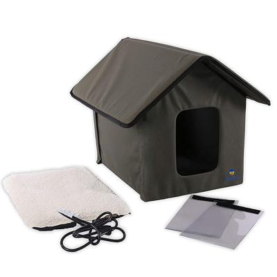 China Breathable Cat Shelter POP DUCK Foldable Cat House Waterproof Outdoor Heated Pet House With Heating Pad for sale