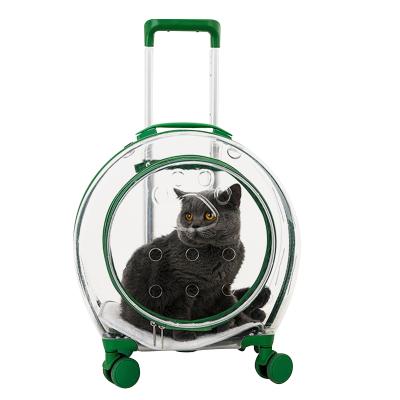 China POP DUCK Fine Quality Pet Bag Viable Dog Outside Transparent Pet Trolley Bag Suitcase for sale