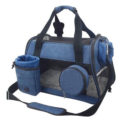 China Breathable POP DUCK 3 in 1 Pet Carrier Bag Cat Carriers Dog Carrier Pet Bag with Poop Bag Dog Water Dog Bottle for sale