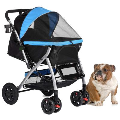 China POP DUCK Pet Cat Stroller Reversible Luxury Dog Cart for Outdoor Quick Setup and Foldable for sale