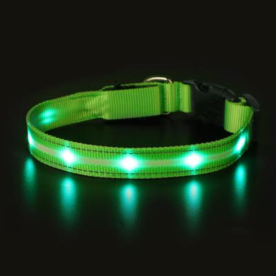 China POP DUCK Pet Custom USB Rechargeable Waterproof Nylon Led Cat Collar Flashing Light Up Led Dog Collar for sale