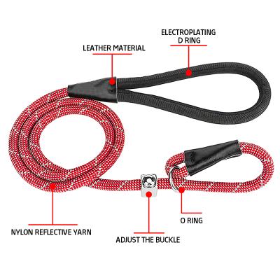 China POP DUCK 1.5M/1.8M Reflective Filament Round Rope Custom Nylon Dog Leash Retractable Bungee Leash For Large Dog for sale