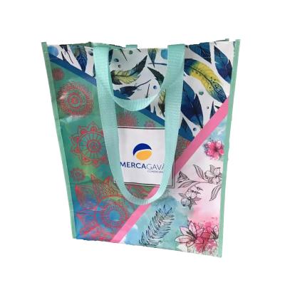 China Customized Eco Friendly Handled PP Material Woven Plastic Bags For Clothing Storage With Nylon Handle for sale