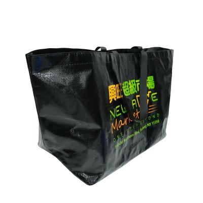 China Reclycled Retail Promotional Foldable PP Laminated Grocery Woven To Carry Shopping Bag for sale