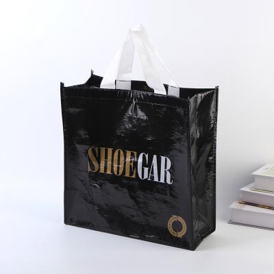 China Reclycled laminated rpet non woven clothing supermarket grocery shopping tote bag non woven rpet for sale