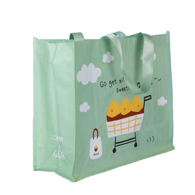 China Eco Friendly Recycled High Quality Shopping Bag Reclycled Folding Grocery Green PP Woven Tote Bags for sale