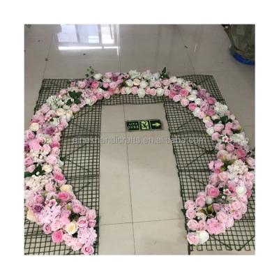 China Celebration customize high quality pink rose flower wall in different shapes flower panels flowerwall panel wedding decoration for sale