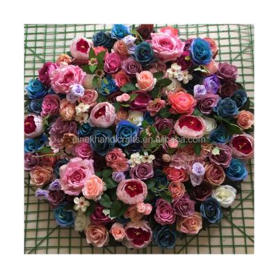 China Father's Day hot sale high quality round mounted flower panels flowerwall panel for wedding decoration for sale