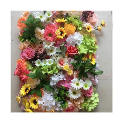 China 60*40cm Eco-friendly Artificial Celebration Rose Flower Wall Flower Wall Panel For Wedding Party Decoration for sale